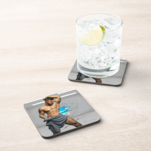 SlipperyJoe's Mannen handdoek gebroken witte bakst Bier Onderzetter