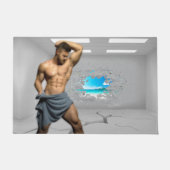 SlipperyJoe's Mannen handdoek gebroken witte bakst Deurmat (Voorkant)