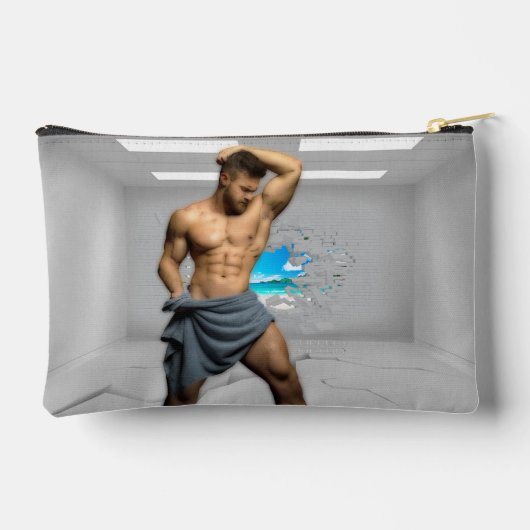 SlipperyJoe's Mannen handdoek gebroken witte bakst Etui (Achterkant)