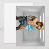 SlipperyJoe's Mannen handdoek gebroken witte bakst Feestdagenkaart (Voorkant / Achterkant)