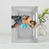 SlipperyJoe's Mannen handdoek gebroken witte bakst Feestdagenkaart (Staand voorkant)