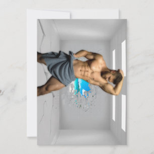 SlipperyJoe's Mannen handdoek gebroken witte bakst Feestdagenkaart