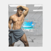 SlipperyJoe's Mannen handdoek gebroken witte bakst Fleece Deken (Voorkant)