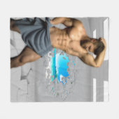 SlipperyJoe's Mannen handdoek gebroken witte bakst Fleece Deken (Voorkant (Horizontaal))