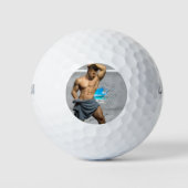SlipperyJoe's Mannen handdoek gebroken witte bakst Golfballen (Voorkant)