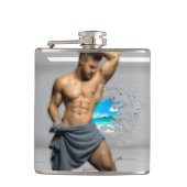 SlipperyJoe's Mannen handdoek gebroken witte bakst Heupfles (Voorkant)