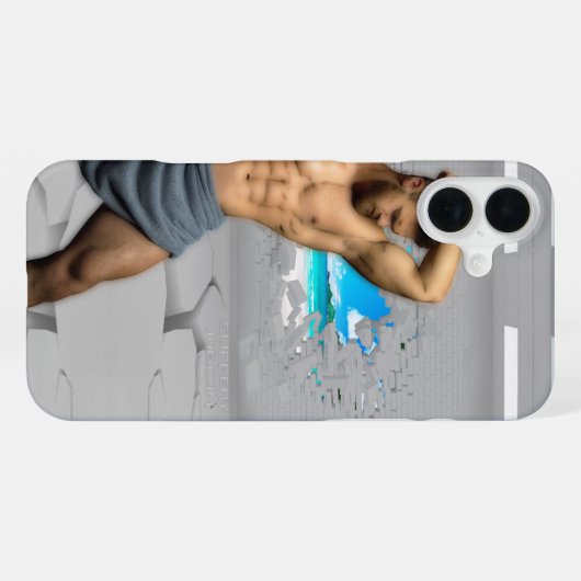 SlipperyJoe's Mannen handdoek gebroken witte bakst iPhone Hoesje (Achterkant horizontaal)
