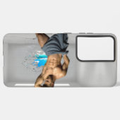 SlipperyJoe's Mannen handdoek gebroken witte bakst Samsung Galaxy Hoesje (Linkerkant)