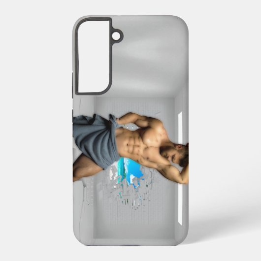 SlipperyJoe's Mannen handdoek gebroken witte bakst Samsung Galaxy Hoesje (Achterkant)