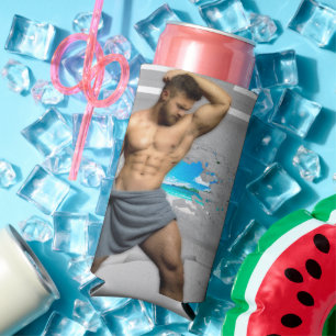 SlipperyJoe's Mannen handdoek gebroken witte bakst Seltzer Blikjeskoeler