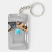 SlipperyJoe's Mannen handdoek gebroken witte bakst Sleutelhanger (achterkant)