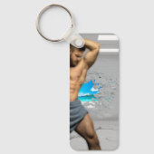 SlipperyJoe's Mannen handdoek gebroken witte bakst Sleutelhanger (Voorkant)