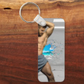 SlipperyJoe's Mannen handdoek gebroken witte bakst Sleutelhanger (Voorkant)