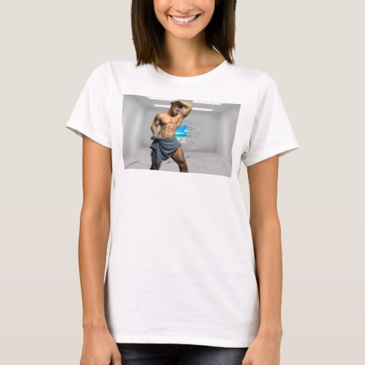 SlipperyJoe's Mannen handdoek gebroken witte bakst T-shirt (Voorkant)