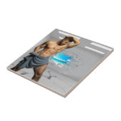 SlipperyJoe's Mannen handdoek gebroken witte bakst Tegeltje (Zijkant)