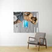 SlipperyJoe's Mannen handdoek gebroken witte bakst Wandkleed (In Situ (horizontaal))