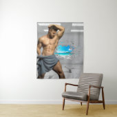 SlipperyJoe's Mannen handdoek gebroken witte bakst Wandkleed (In situ)