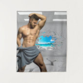 SlipperyJoe's Mannen handdoek gebroken witte bakst Wandkleed (Voorkant)