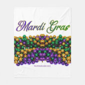 SlipperyJoe's Mardi Gras Bead Kettingen paarse gol Fleece Deken (Voorkant)