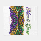 SlipperyJoe's Mardi Gras Bead Kettingen paarse gol Fleece Deken (Voorkant (Horizontaal))