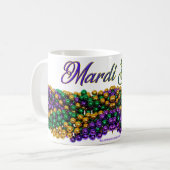 SlipperyJoe's Mardi Gras Bead Kettingen paarse gol Koffiemok (Voorkant links)