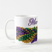 SlipperyJoe's Mardi Gras Bead Kettingen paarse gol Koffiemok (Links)