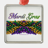 SlipperyJoe's Mardi Gras Bead Kettingen paarse gol Metalen Ornament (Voorkant)