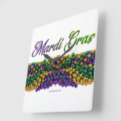 SlipperyJoe's Mardi Gras Bead Kettingen paarse gol Vierkante Klok (Hoek)