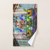 SlipperyJoe's Mardi Gras Mannen paarse gouden groe Bad Handdoek (Handdoek)