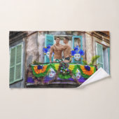 SlipperyJoe's Mardi Gras Mannen paarse gouden groe Bad Handdoek (Handdoek)