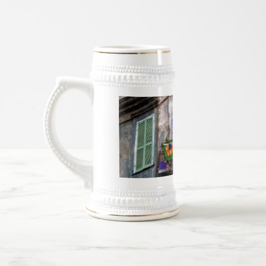 SlipperyJoe's Mardi Gras Mannen paarse gouden groe Bierpul (Links)