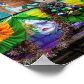 SlipperyJoe's Mardi Gras Mannen paarse gouden groe Poster (Hoek)