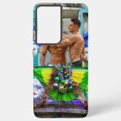 SlipperyJoe's Mardi Gras Mannen paarse gouden groe Samsung Galaxy Hoesje (Achterkant)