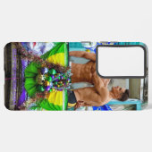 SlipperyJoe's Mardi Gras Mannen paarse gouden groe Samsung Galaxy Hoesje (Linkerkant)