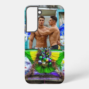 SlipperyJoe's Mardi Gras Mannen paarse gouden groe Samsung Galaxy Hoesje
