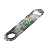 SlipperyJoe's Mardi Gras Mannen paarse gouden groe Speed Flessenopener (Achterkant Gekanteld)