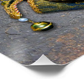 SlipperyJoe's Mardi Gras Mask paars Gold green bl Perfect Poster (Hoek)