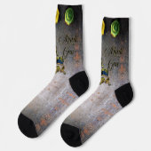 SlipperyJoe's Mardi Gras Mask paars Gold green bl Sokken (Links)