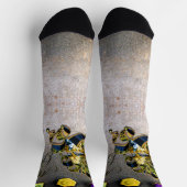 SlipperyJoe's Mardi Gras Mask paars Gold green bl Sokken (Top)