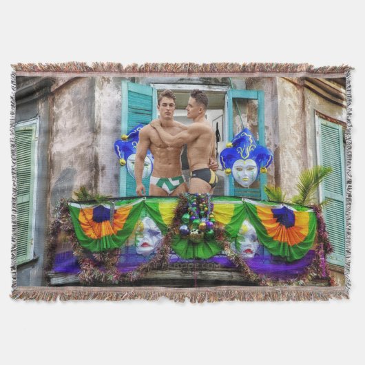 SlipperyJoe's Mardi Gras maskers kralen decoraties Deken (Voorkant)