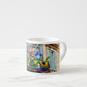SlipperyJoe's Mardi Gras maskers kralen decoraties Espresso Kop