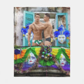 SlipperyJoe's Mardi Gras maskers kralen decoraties Fleece Deken (Voorkant)