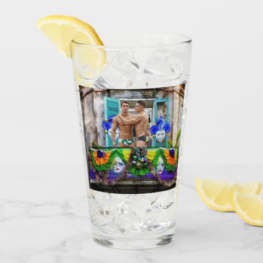 SlipperyJoe's Mardi Gras maskers kralen decoraties Glas (Voorkant ijs)