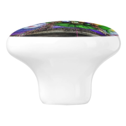 SlipperyJoe's Mardi Gras maskers kralen decoraties Keramische Knop (Zijkant)