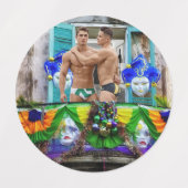SlipperyJoe's Mardi Gras maskers kralen decoraties Labels (Design 2)