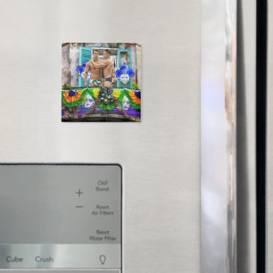 SlipperyJoe's Mardi Gras maskers kralen decoraties Magneet