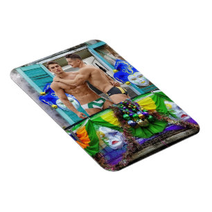 SlipperyJoe's Mardi Gras maskers kralen decoraties Magneet