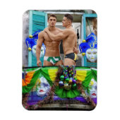 SlipperyJoe's Mardi Gras maskers kralen decoraties Magneet (Verticaal)