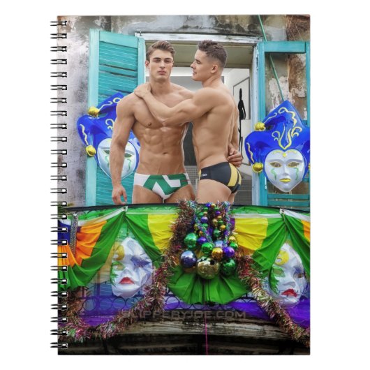 SlipperyJoe's Mardi Gras maskers kralen decoraties Notitieboek (Voorkant)