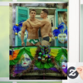 SlipperyJoe's Mardi Gras maskers kralen decoraties Raamsticker (Huis)